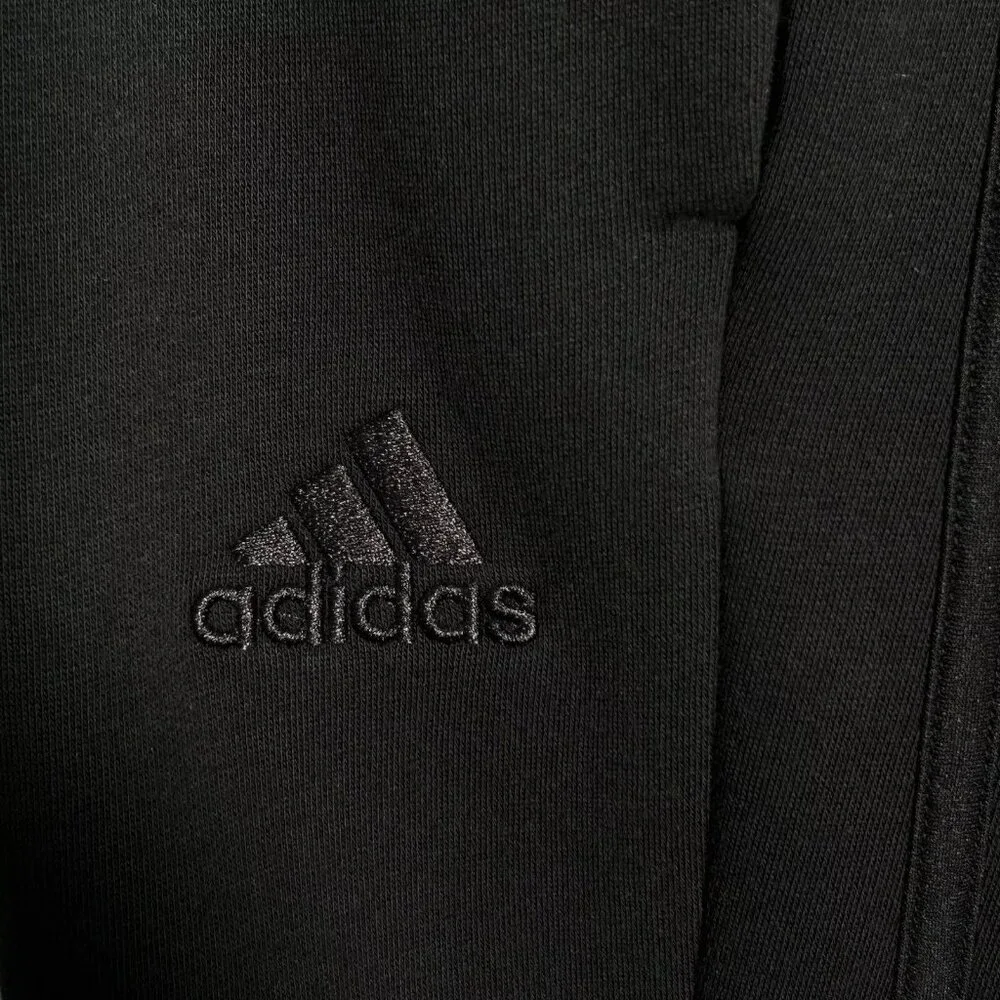 adidas Men's Fleece 3-Stripe Sweatpants 4XL Tall (48x37) Solid Black Tapered Leg